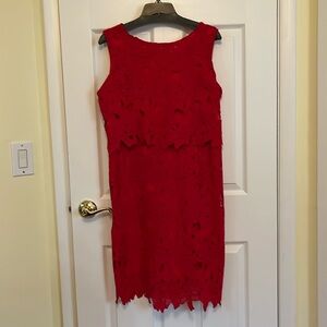 Red lace dress